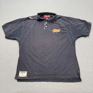 Vintage Akademiks Polo Shirt Mens 2XL Black Short Sleeve Boxy Hip Hop Streetwear